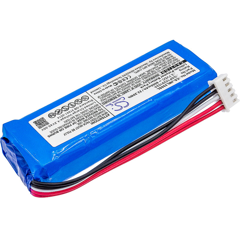 Replacement Type-B Battery for JBL Charge 3 2016 Portable Bluetooth Speaker, Part # GSP1029102A