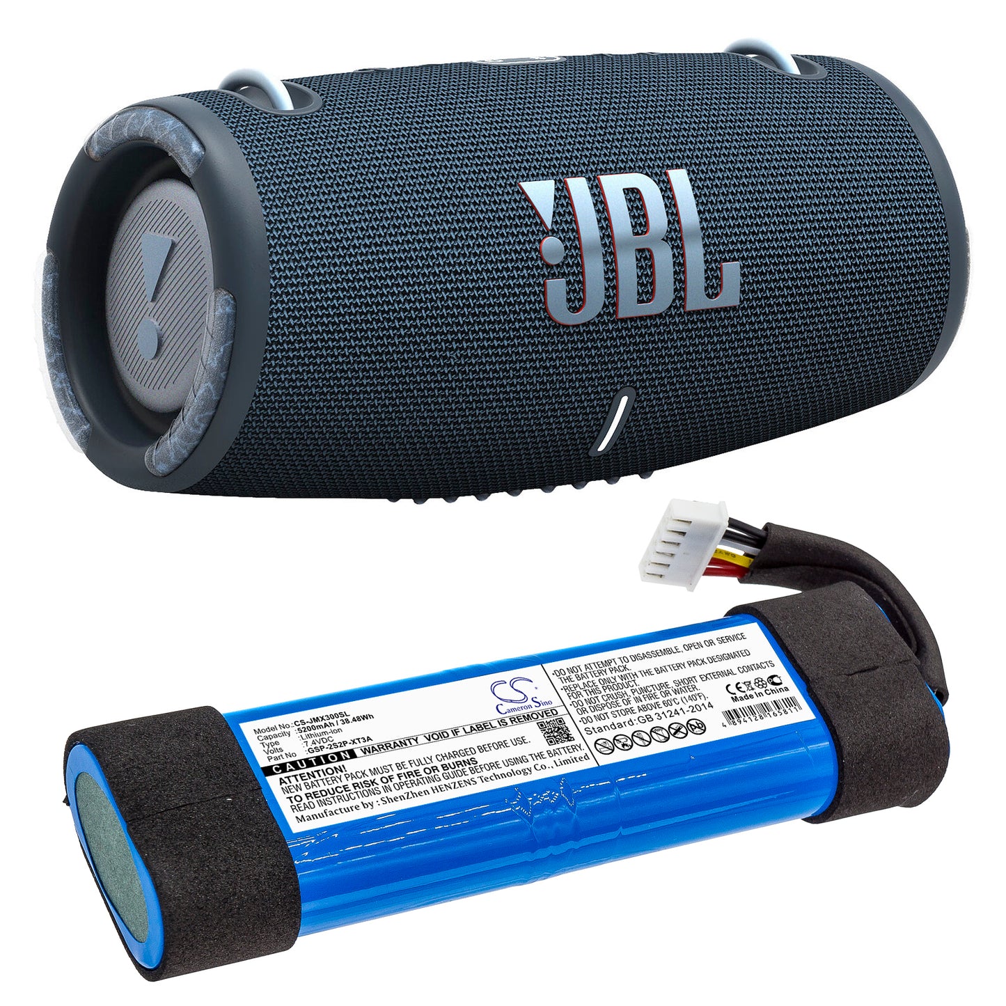 JBL Xtreme 3 Portable Bluetooth Speaker Replacement Battery, Part # GSP-2S2P-XT3A GSP-2S2P-XT3D