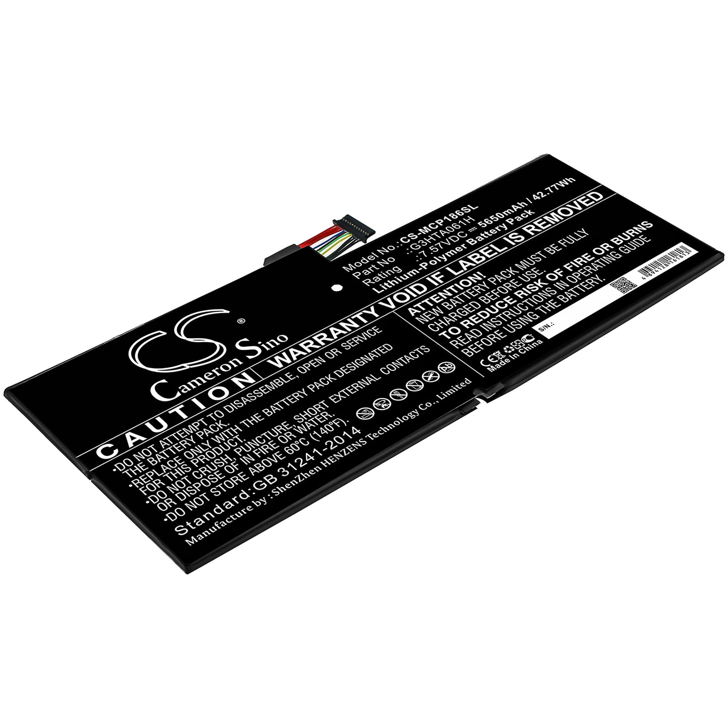 Replacement Battery for Microsoft Surface Pro 7 Tablet, Model 1866, Part # G3HTA061H