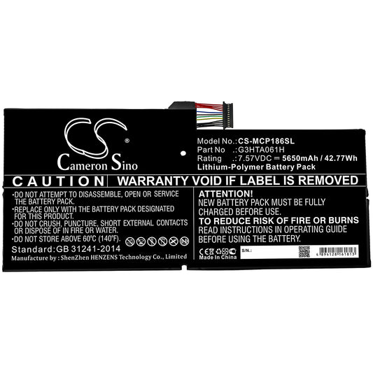 Replacement Battery for Microsoft Surface Pro 7 Tablet, Model 1866, Part # G3HTA061H