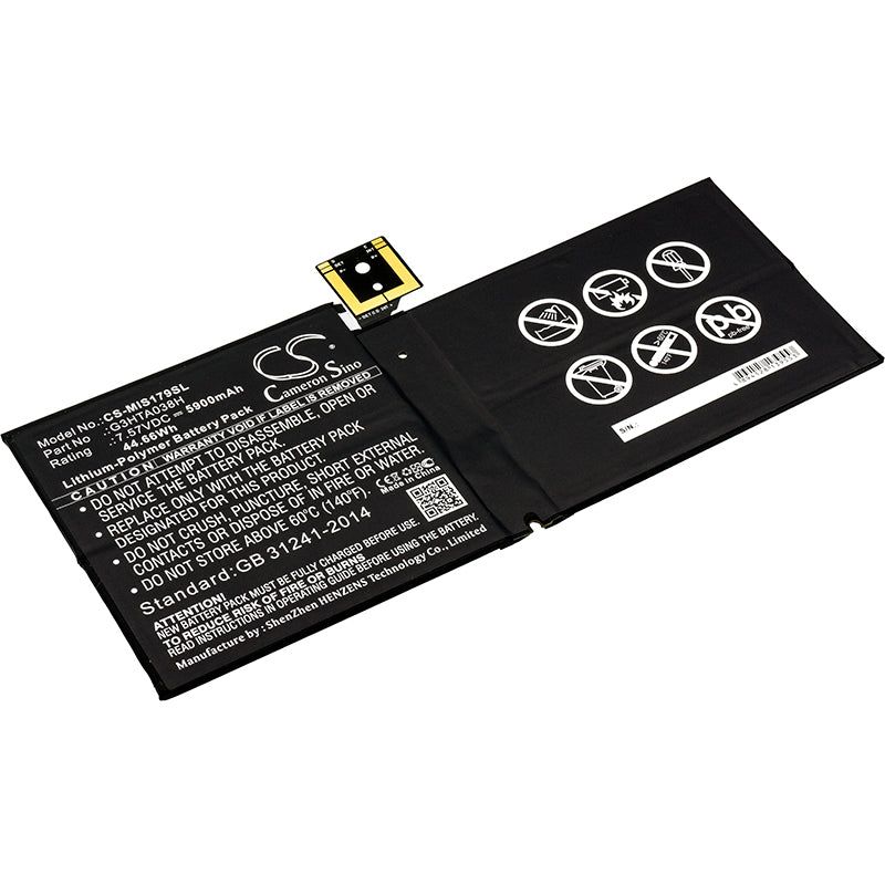 Replacement Battery for Microsoft Surface Pro 5 6 Tablet, Model 1796 1807, Part # G3HTA038H DYNM02