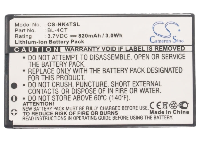 Replacement BL-4CT Battery for Nokia 2720 Fold,7310 7230 7210 5310 5630 6600 Fold 6700 Slide