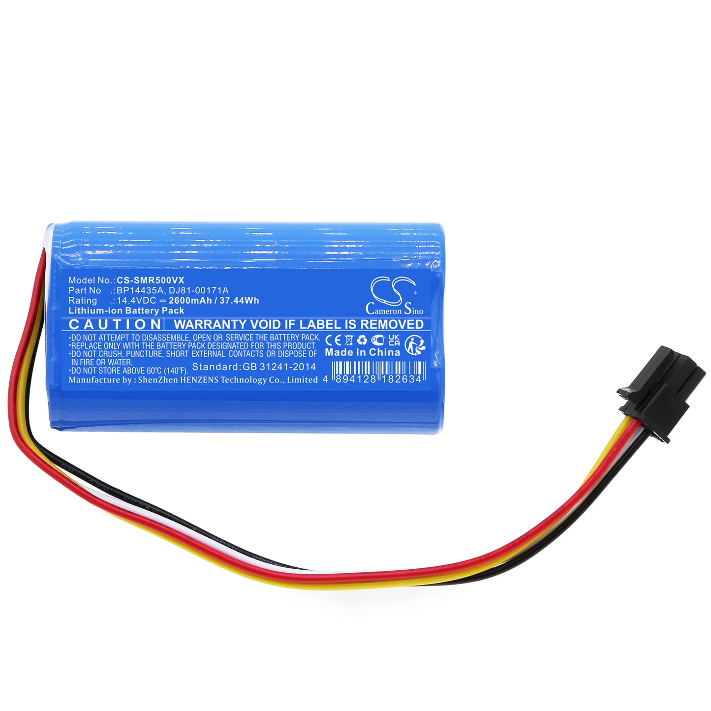 Replacement Battery for Samsung Vacuum Cleaner PowerBot-E VR5000RM VR05R5050WK VR05R503PWK DJ81-00171A BP14435A