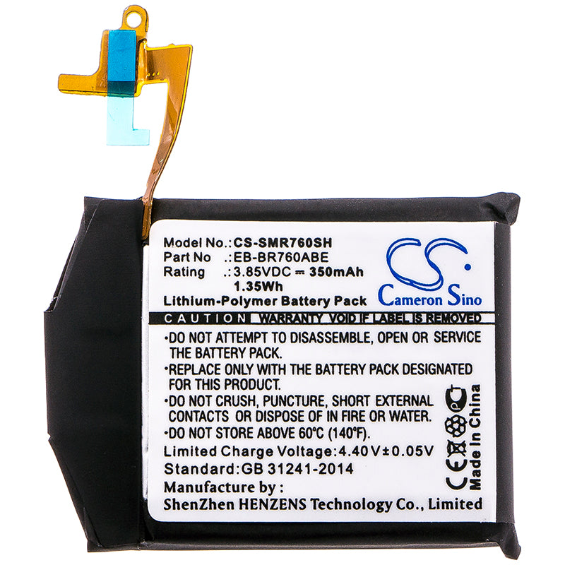 Replacement Battery for Samsung Gear S3 Classic/Gear S3 Frontier/SM-R760/SM-R765/SM-R770/EB-BR760/EB-BR760ABE