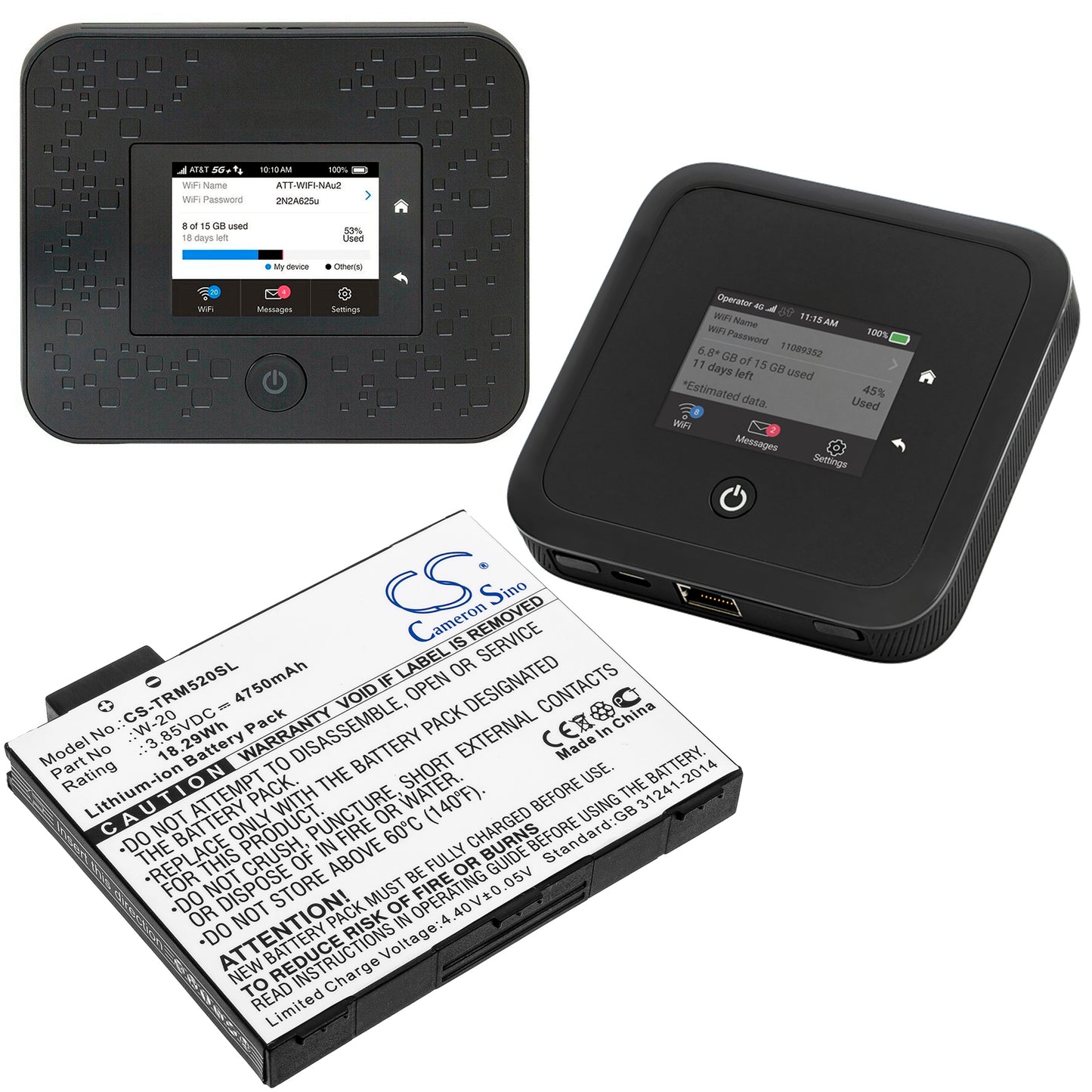 New W-20 Battery for Telstra Netgear NightHawk M5 MR5000 MR5200 MR5200-100EUS MR5100 MR6110 Wireless Router Mobile Broadband