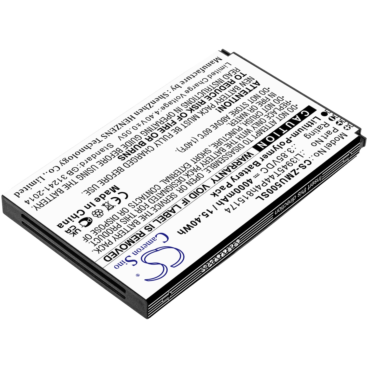 Replacement Battery for ZTE Telstra 5G Wi-Fi Pro MU500 MU501 Modem, Part Li3945T44P4h815174
