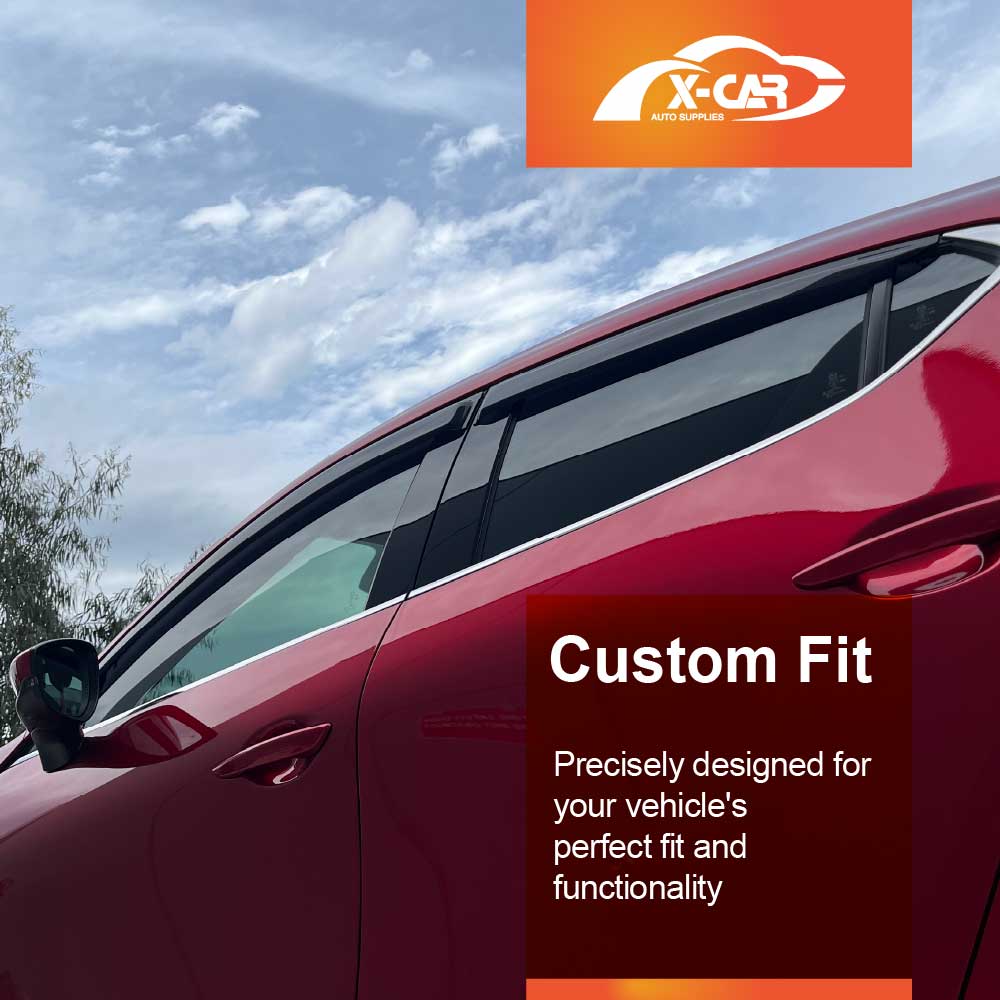 Premium Weathershields for Mazda 3 Hatch 2019-Onwards Car Weather Shields Wind Deflectors Window Sun Visor 4-Piece Set