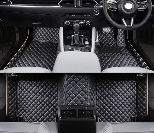 Mazda CX-5 CX5 2017-2025 Premium Custom Made PU Leather Car Mat Floor Liner Carpet Complete Set