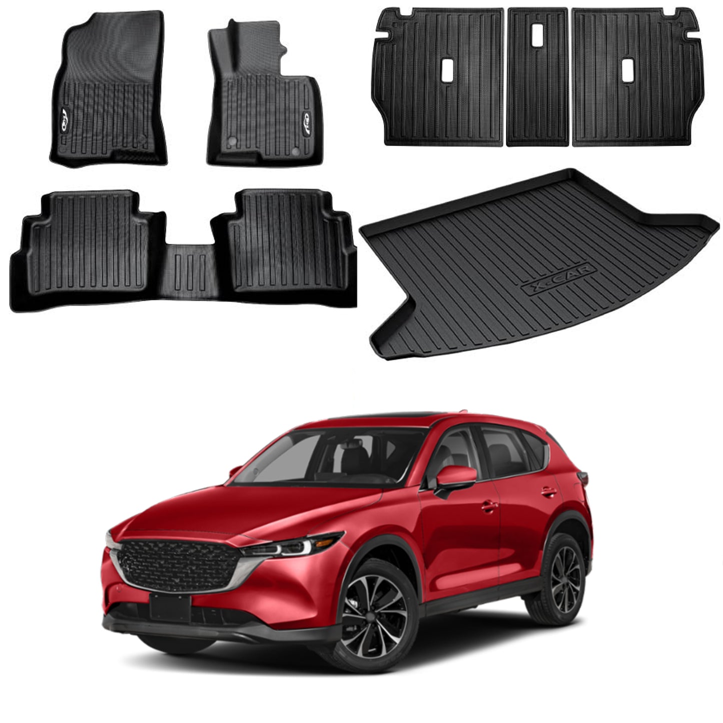 Floor Mat Boot Liner Back Seat Protector for Mazda CX5 CX-5 2017-2025 Heavy Duty Cargo Car Trunk Kick Mats Cover