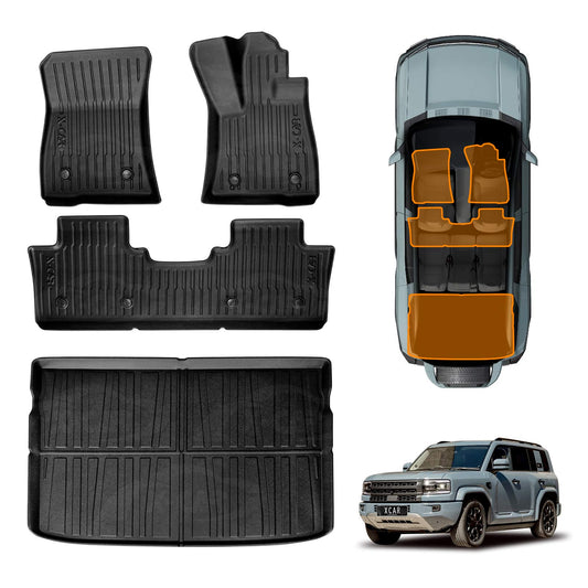 3D Floor Mats Boot Liner Set for DENZA B5 2026-Onwards All Weather Heavy Duty Cargo Car Trunk Luggage Tray