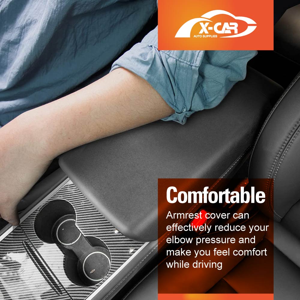 Tesla Model 3 2017-2023 and Model Y 2021-2025 Center Console TPE Armrest Pad Cover Decoration Protector