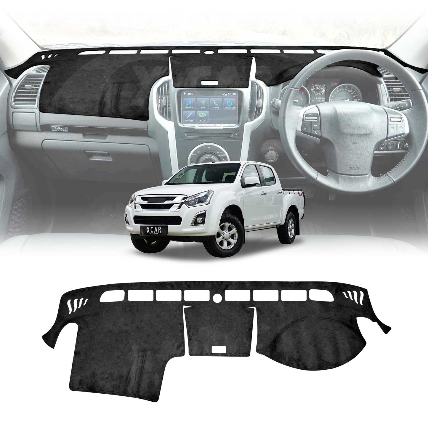 Dash Mat for Isuzu D-MAX 2012-2020 Non-Slip Microfiber Pad Cover Interior Accessories
