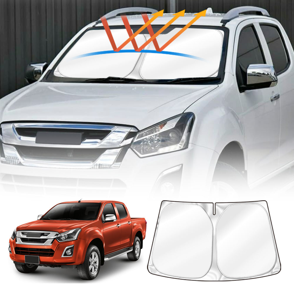 Windshield Sun Shade for Isuzu D-MAX 2012-2020 Blocks UV Rays Sun Visor Protector Foldable Sunshade