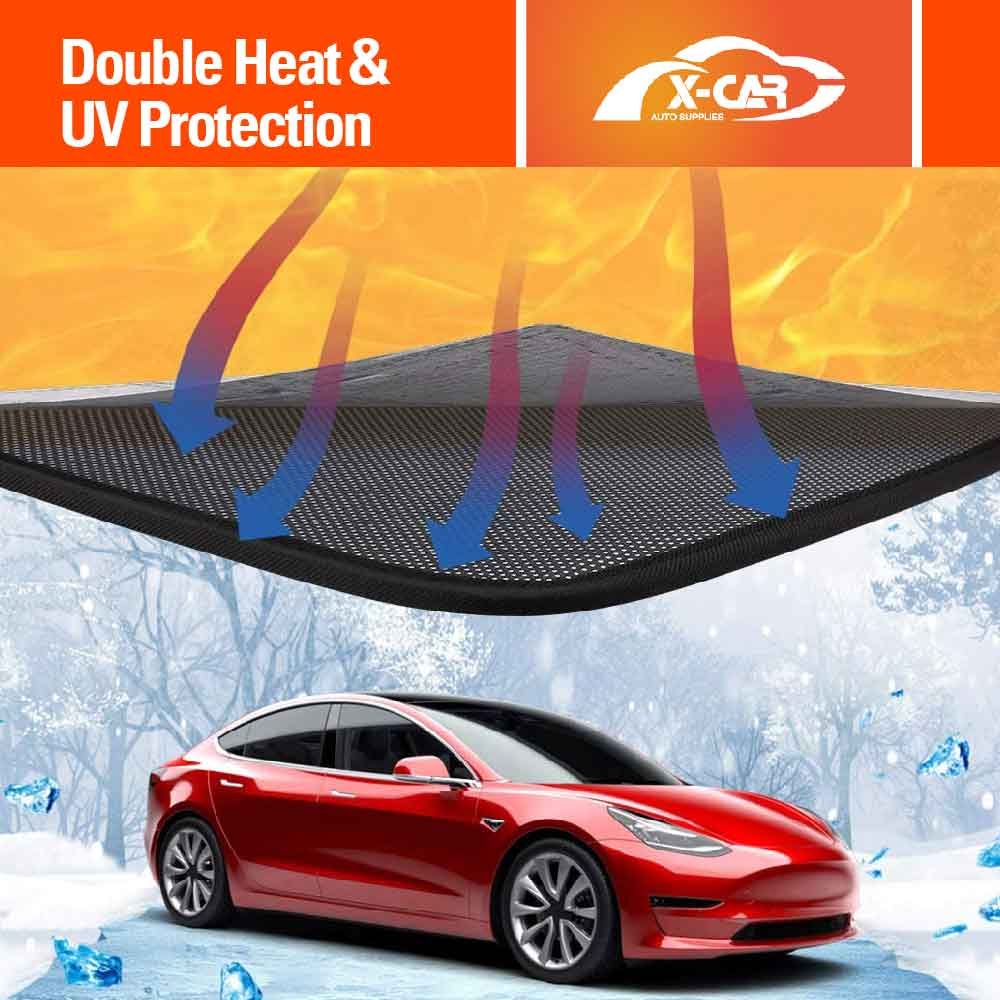 Tesla Model 3 Glass Roof Sunroof Mesh Top Window Sun Blind Shade Sunshade with UV Heat Insulation Film, Fit 2017-2023 Version (Black)