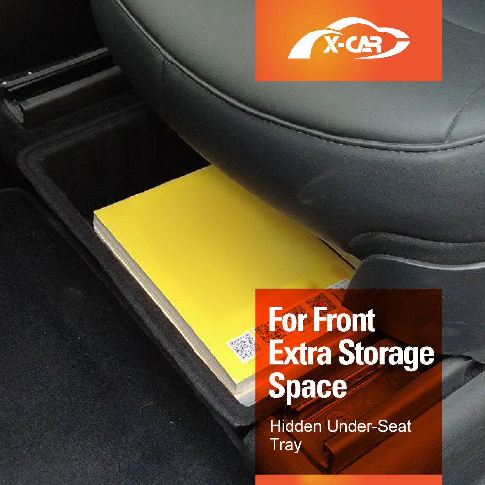 Car Under Seat Storage Box for Tesla Model Y 2022-2025 Front Seats Organizer Tray Flocking
