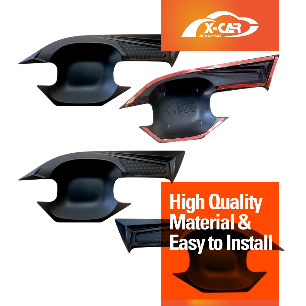 Door Handles Bowl Inserts Cover for ISUZU D-MAX DMAX Dual Cab 2020-Onwards Matt Black protector