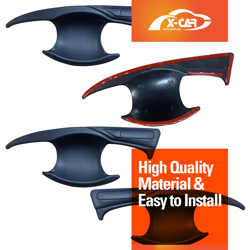 Door Handles Bowl Inserts Cover for Toyota Hilux 2015-2025 Matt Black Protector