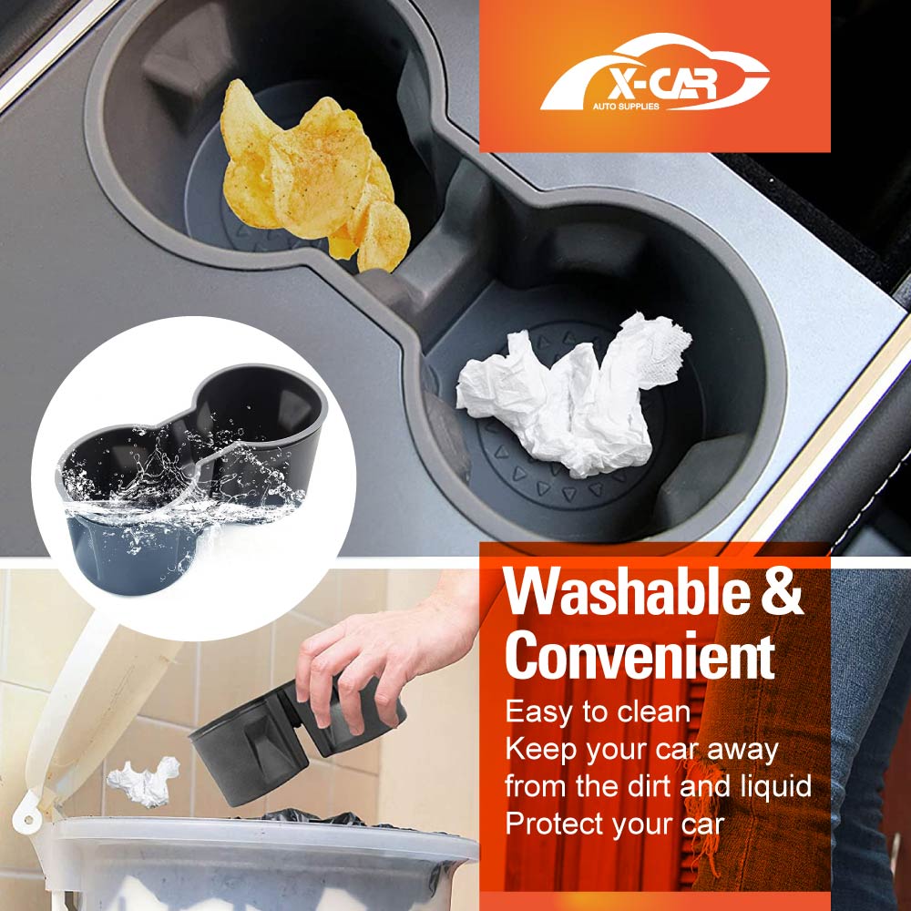 Centre Console Rubber Cup Holder Insert for Tesla Model 3 2017-2023 and Model Y 2021-2025