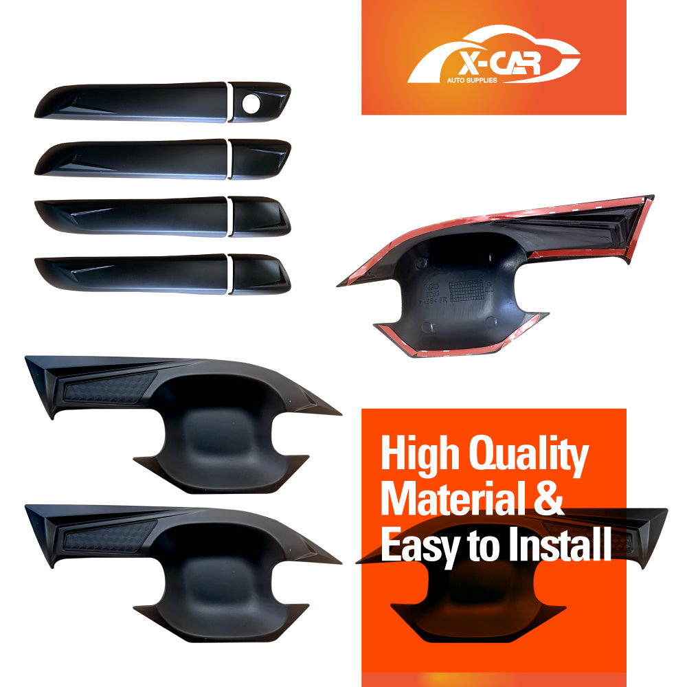 Door Handles Bowl Inserts Cover for ISUZU D-MAX DMAX Dual Cab 2020-Onwards Matt Black protector