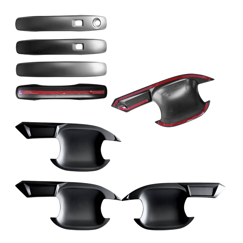 Keyless Smart Door Handles Bowl Inserts Cover for Ford NEXT-GEN Ranger MY22 2022-Onwards Matt Black protector