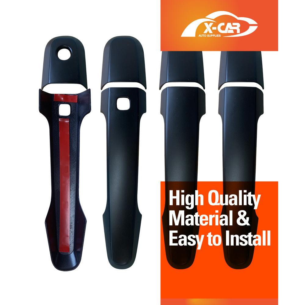 Keyless Smart Door Handles Bowl Inserts Cover for Mitsubishi Triton 2015-2024 Matt Black protector