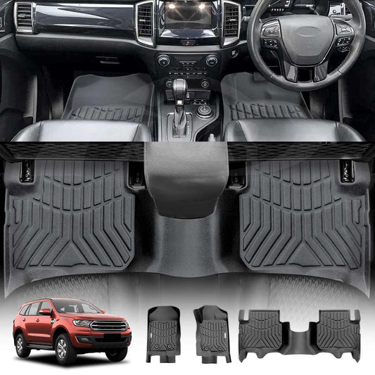 3D All-Weather Floor Mats for Ford Everest 2015-2022 Heavy Duty Customized Car Floor Liners Full Set Carpet