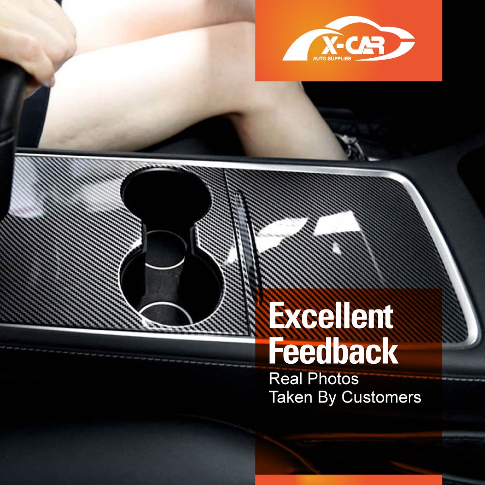 Tesla Model 3 2021-2023 and Model Y 2021-2025 Carbon Fiber Style Centre Console Panel Car Accessories