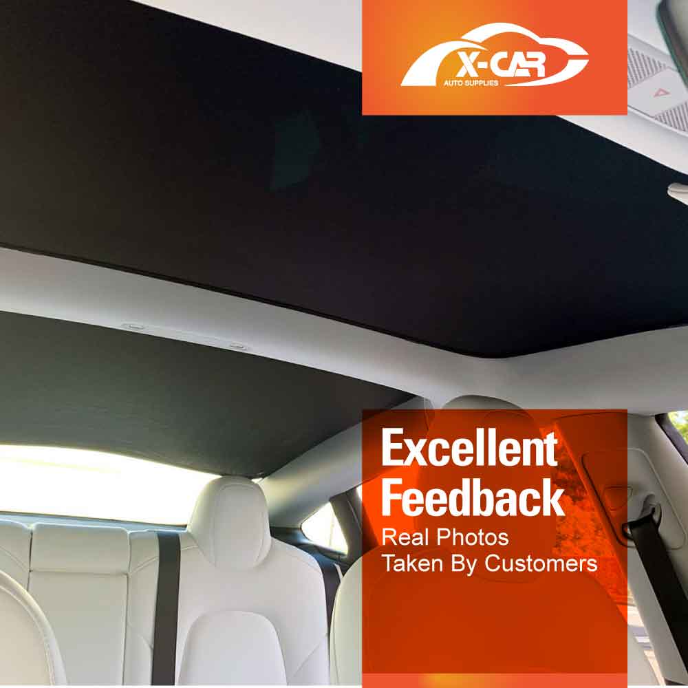 Tesla Model 3 Glass Roof Sunroof Mesh Top Window Sun Blind Shade Sunshade with UV Heat Insulation Film, Fit 2017-2023 Version (Black)