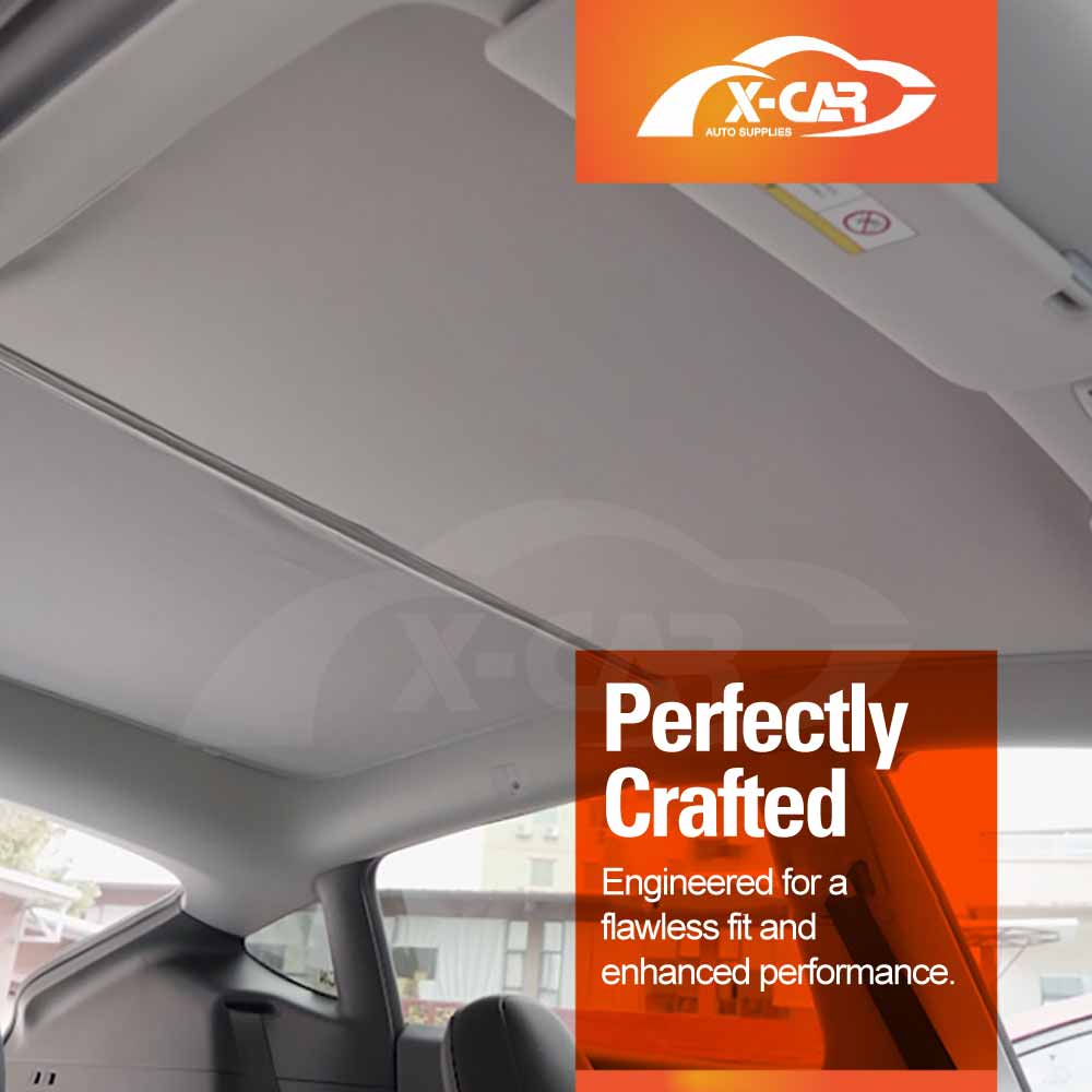 Rear Windscreen Glass Roof Sunshades for Tesla Model Y 2022–2025 White Sunroof UV Heat Protection Mesh Sun Blind