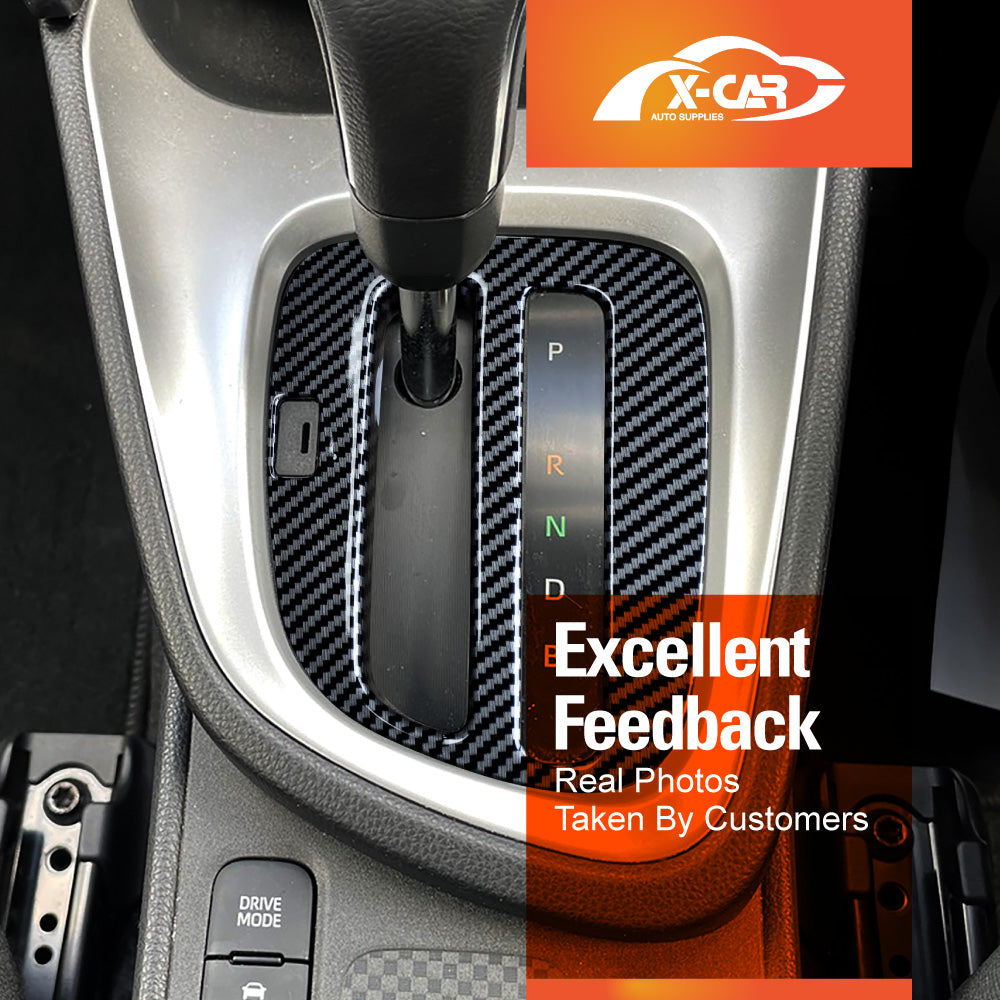 Carbon Fiber Style Center Console Gear Shift Cover Frame Trim Protector for Toyota Yaris/Yaris Cross Hybrid 2020-Onwards