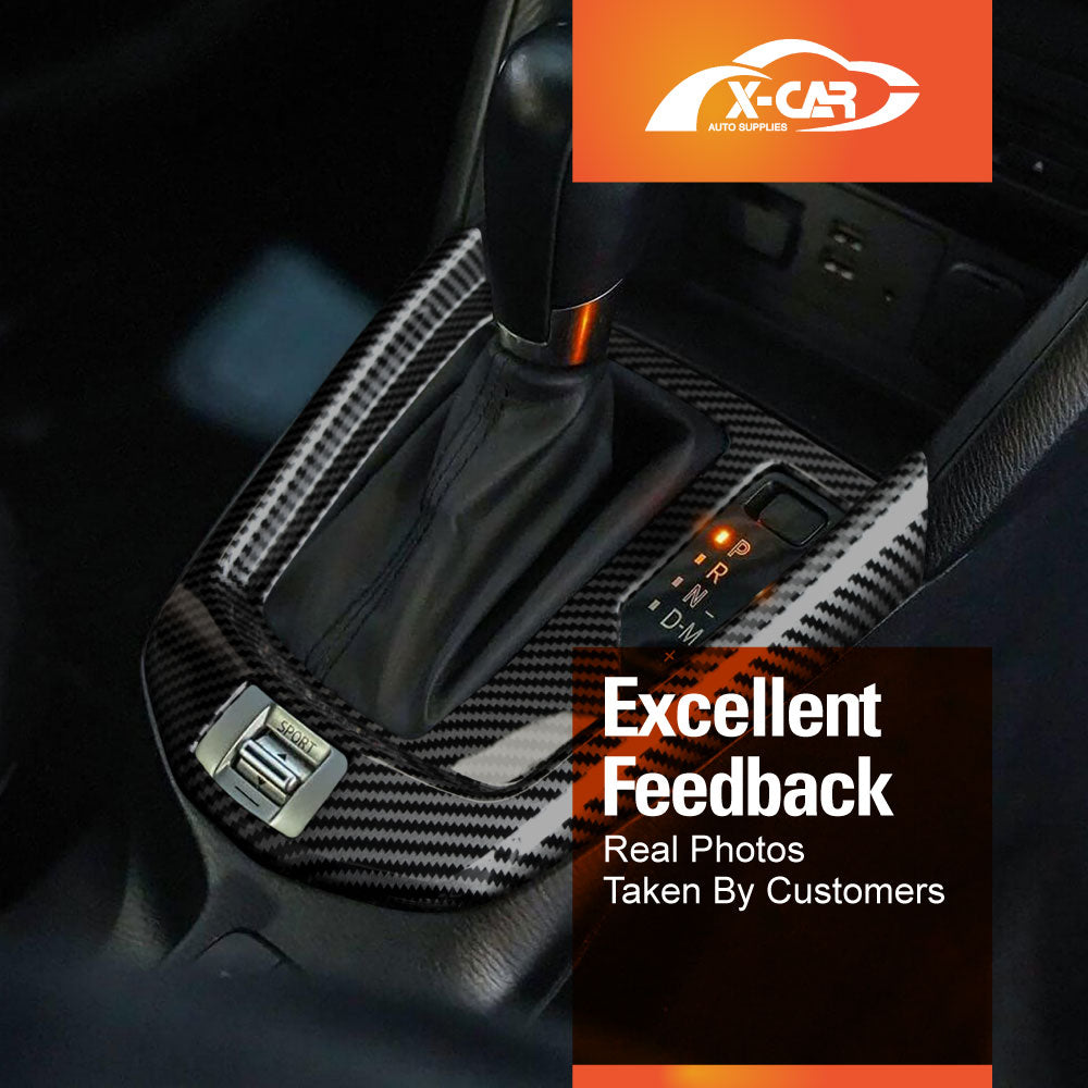 Carbon Fiber Style Center Console Gear Shift Cover Frame Trim Protector for Mazda CX-3 CX3 Auto 2015-Onwards
