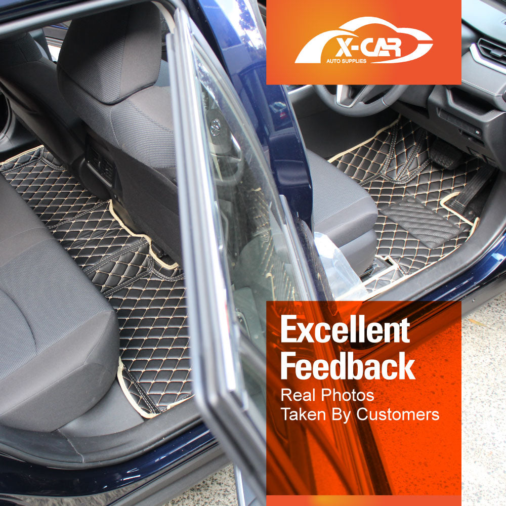 Premium Custom Made PU Leather Car Floor Mat Carpet Liner Complete Set for Toyota Rav4 Rav 4 2019-Onwards