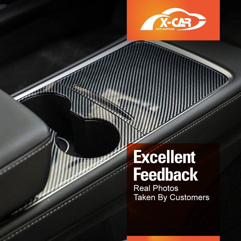 Tesla Model 3 2021-2023 and Model Y 2021-2025 Carbon Fiber Style Centre Console Panel Car Accessories