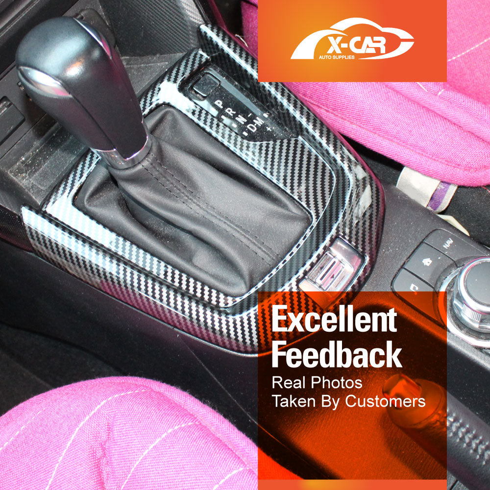 Carbon Fiber Style Center Console Gear Shift Cover Frame Trim Protector for Mazda CX-3 CX3 Auto 2015-Onwards