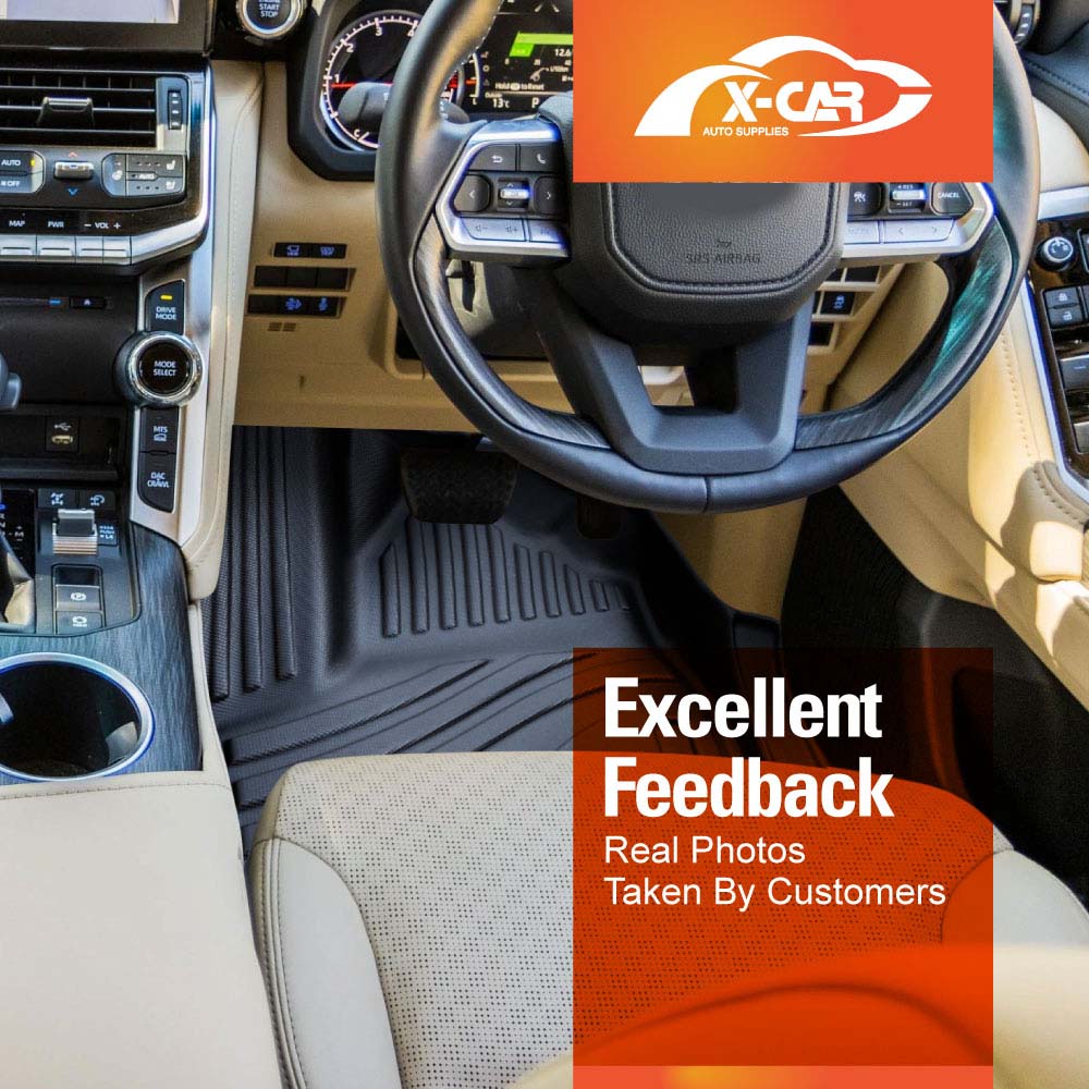 Floor Liners Complete Set Front Rear 2 Row Seat for Toyota Landcruiser 300 LC300 2021-2025 3D Heavy Duty All Weather Car Mats