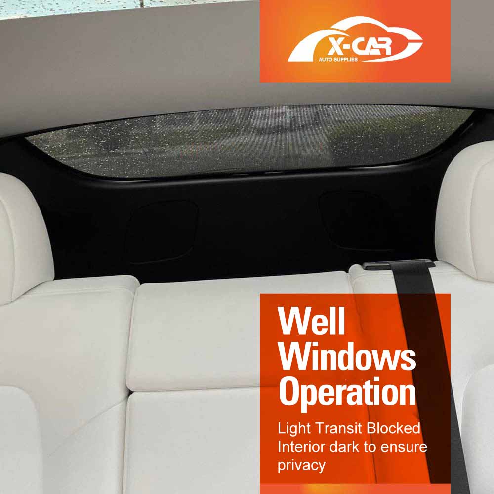Rear Windscreen Glass Roof Sunshades for Tesla Model Y 2022–2025 White Sunroof UV Heat Protection Mesh Sun Blind