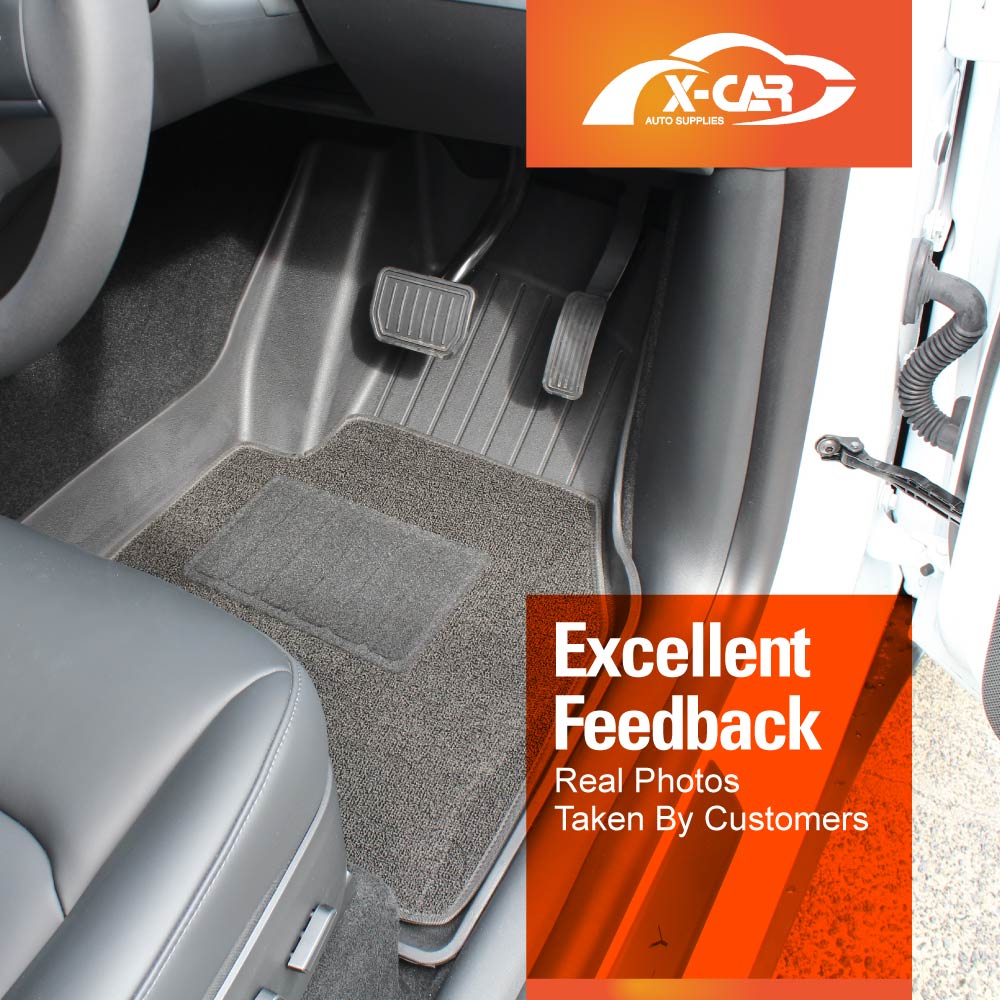 Floor Mats for Tesla Model Y 2022-2025 Premium 3D Heavy Duty All Weather Car Rubber Pile Liner Complete Set Front Rear 2 Row Seat