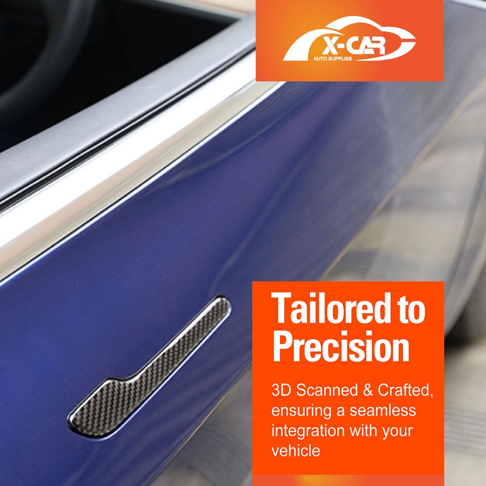 Modified Trims for Tesla Model Y Juniper 2025-Onwards Decoration Door Handle Protection Kit Matt Carbon Fibre Style Cover Wrap