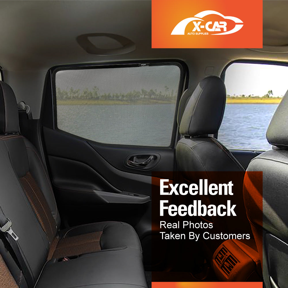 Window Sun Shades for Nissan Navara D23 NP300 Dual Cab 2015-2025 Car UV Protection Windscreen Blind Mesh