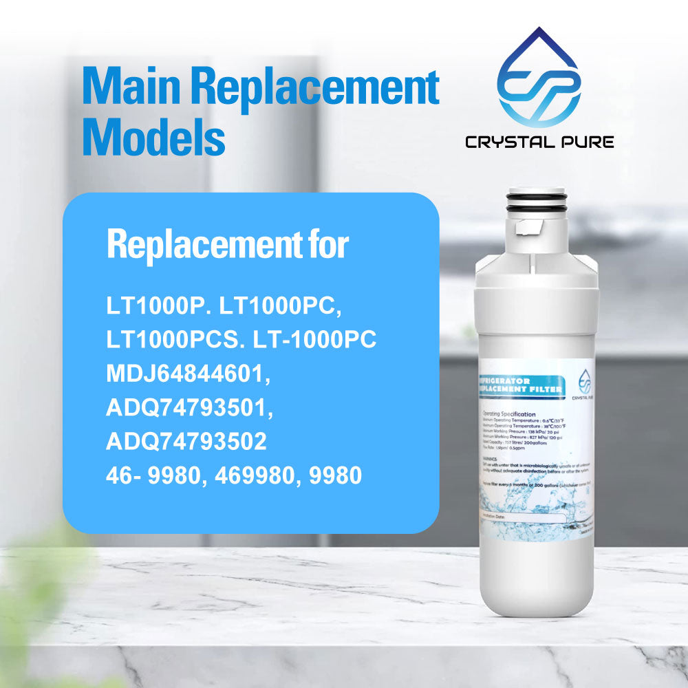 Replacement Water Filter Cartridge for LG LT1000P ADQ747935 ADQ74793501 GF-V708MBSL GF-V910MBSL MDJ64844601 Refrigerator