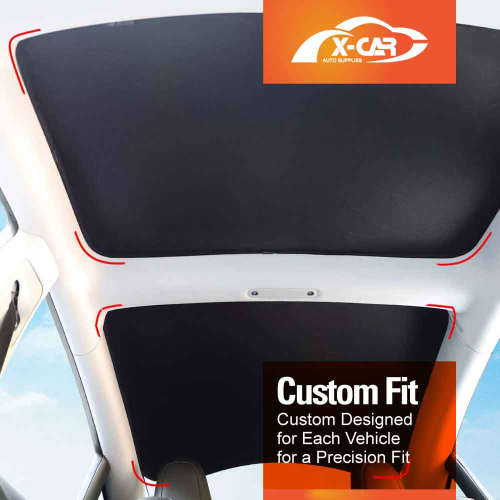 Tesla Model 3 Glass Roof Sunroof Mesh Top Window Sun Blind Shade Sunshade with UV Heat Insulation Film, Fit 2017-2023 Version (Black)