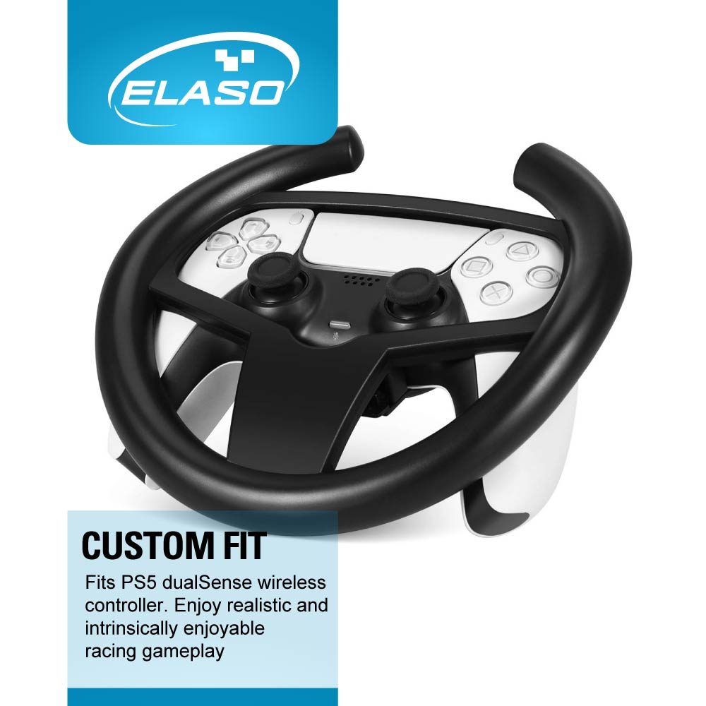 Gaming Racing Steering Wheel Handle Joypad Grip Attachment for Playstation 5 PS5 Dualsense Controller