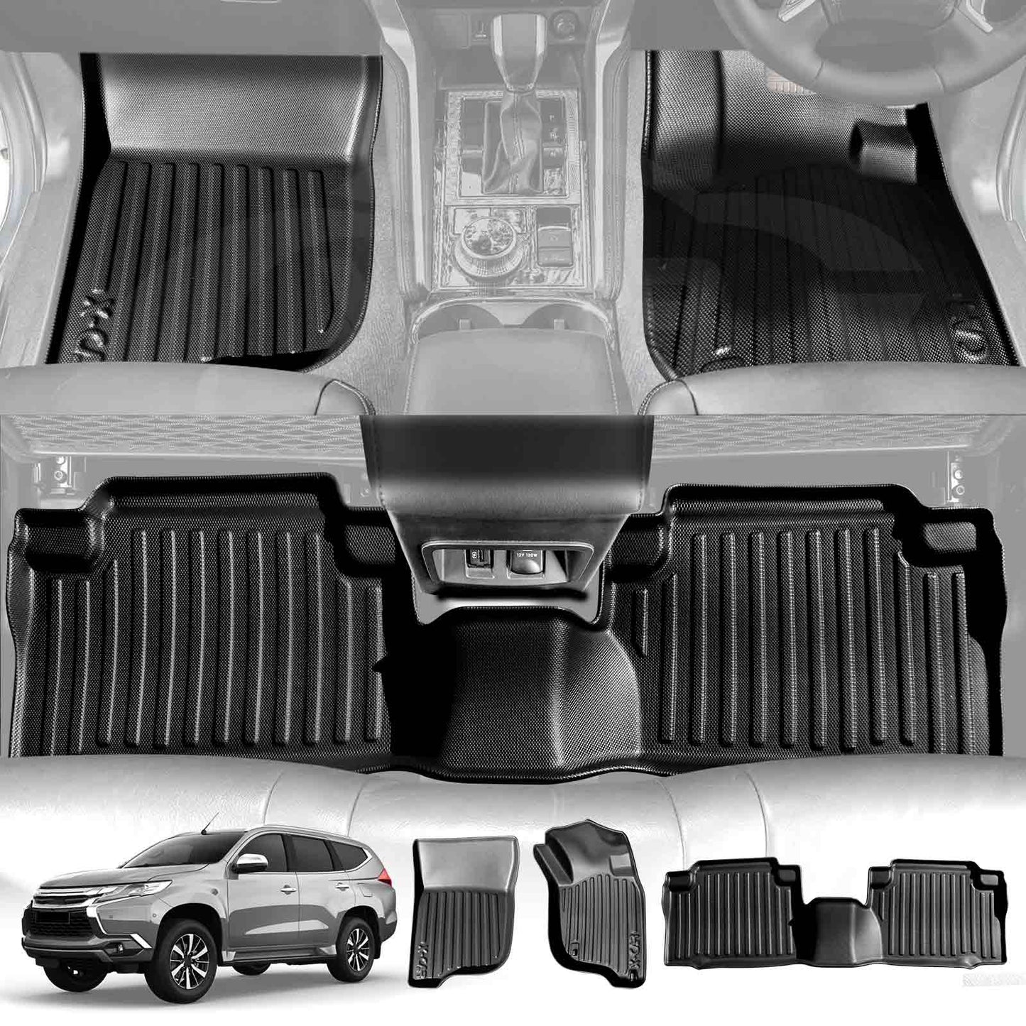 3D Customized Heavy Duty All Weather Car Mat Floor Liner Full Set Carpet for Mitsubishi Pajero Sport 2015-2025