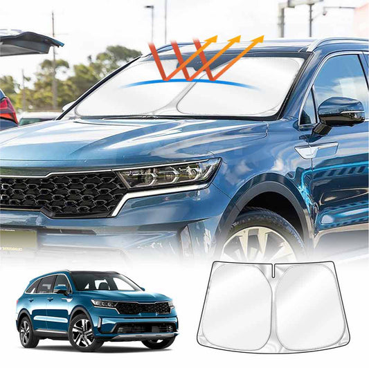 Windshield Sun Shade for Kia Sorento 2020-2025 Blocks UV Rays Foldable Custom Wind Screen Sun Visor Protector