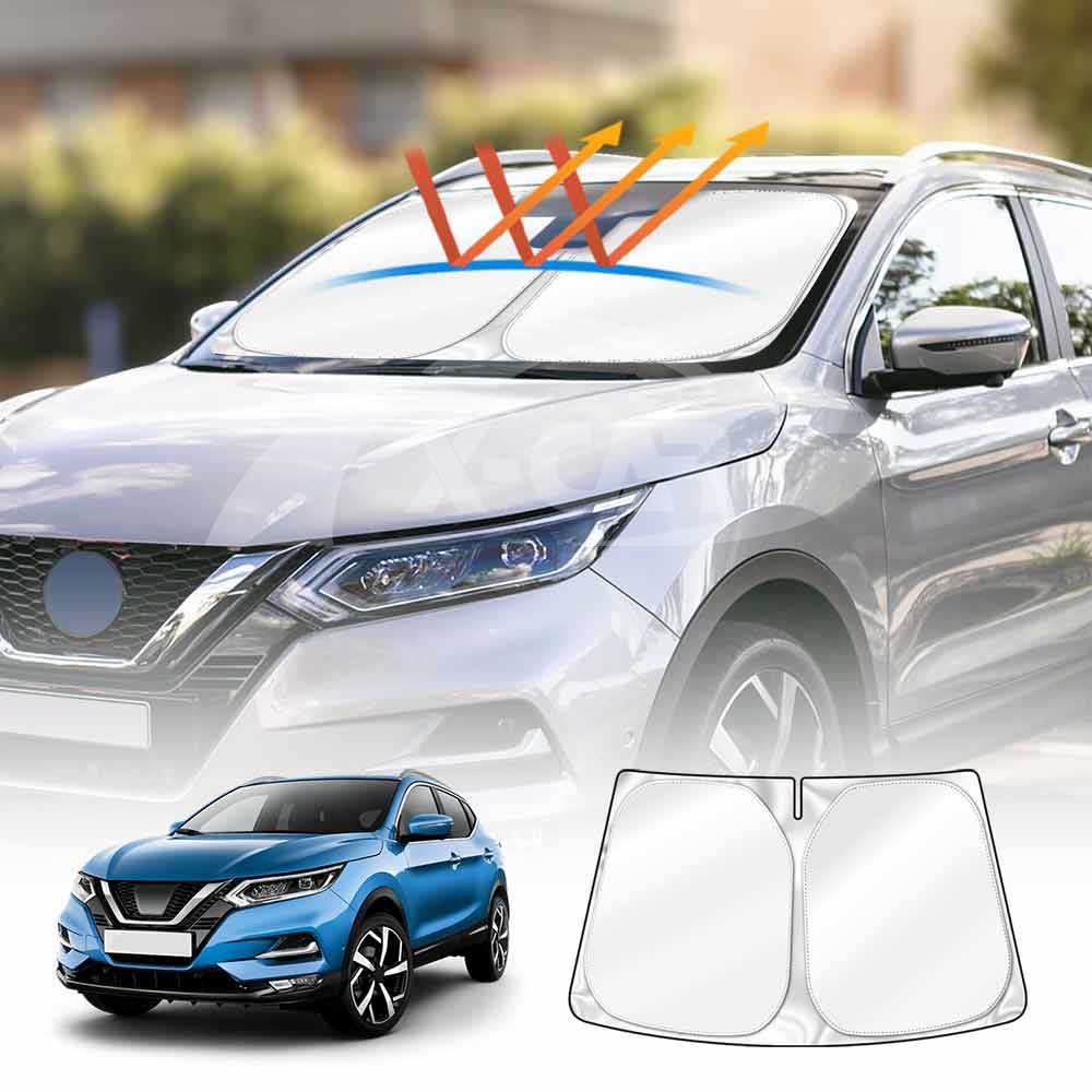 Windshield Sun Shade for Nissan QASHQAI 2014-2021 Blocks UV Rays Foldable Custom Wind Screen Sun Visor Protector