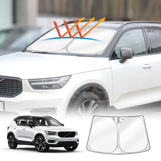 Windshield Sun Shade for Volvo XC40 2018-2024 Blocks UV Rays Foldable Custom Wind Screen Sun Visor Protector