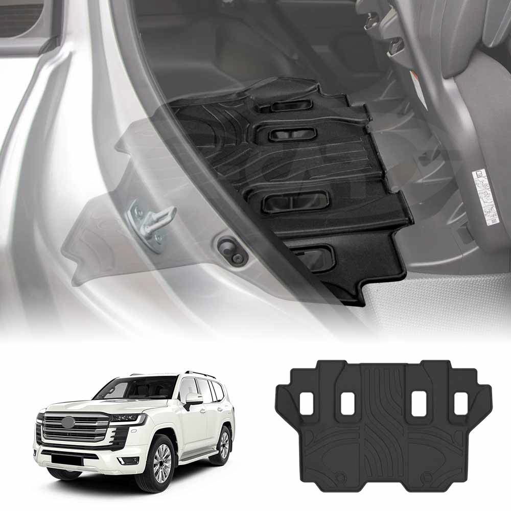 Floor Liner Third Row Seat for Toyota Landcruiser 300 LC300 2021-2025 3D Heavy Duty All Weather Car Mat