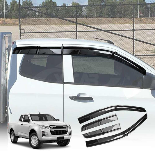 Weathershields for Isuzu DMAX D-MAX Space Cab 2020-2025 Car Weather Shields Wind Deflectors Window Sun Visor 4-Piece Set