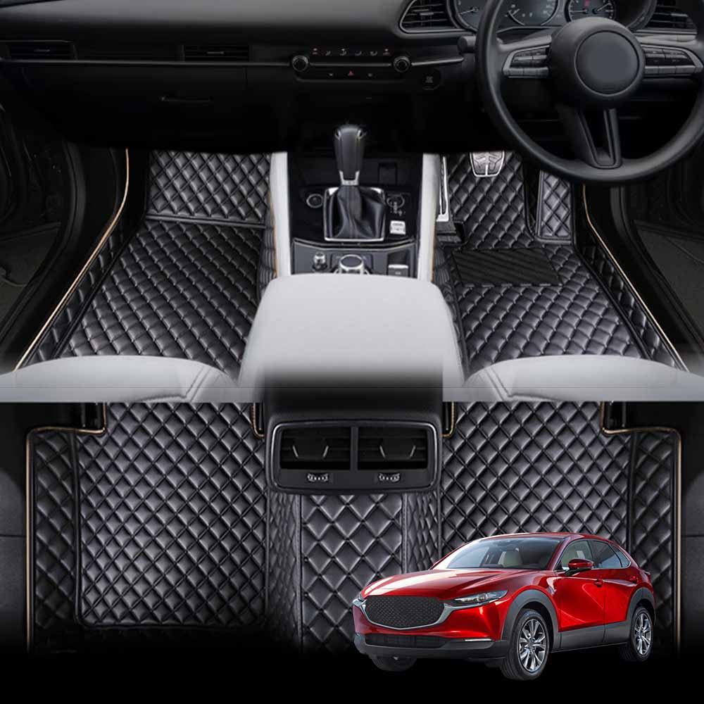 Mazda CX-30 CX30 2019-Onwards Premium Custom Made PU Leather Car Mat Floor Liner Carpet Complete Set