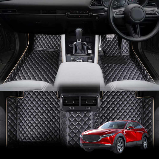 Mazda CX-30 CX30 2019-Onwards Premium Custom Made PU Leather Car Mat Floor Liner Carpet Complete Set